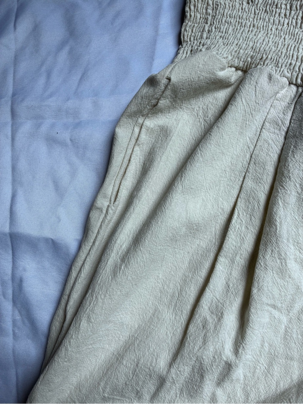 High-Waist Wide-Leg Cream Linen Pants - Picture 4 of 11